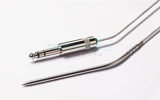 Temperature sensor for temperature measurement of oven food