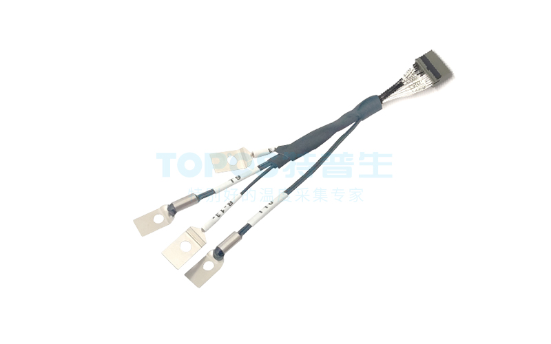 Energy storage temperature collection harness